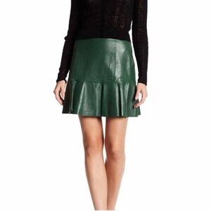 Rebecca Taylor Green Leather skirt